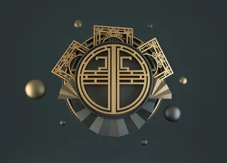 中国传统文化古典国潮风格C4D立体广告宣传海报PSD素材模板