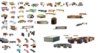 户外座凳、树池