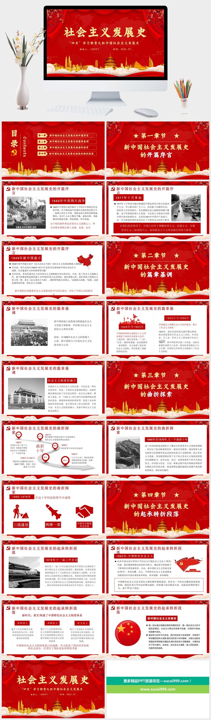 四史学习*发展史PPT模板