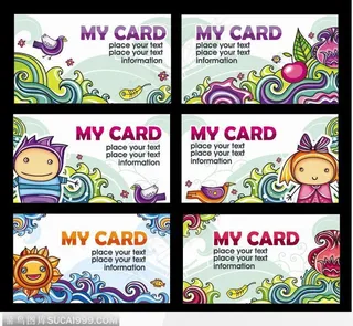 彩色卡通儿童太阳装饰另类卡通名片插画图案