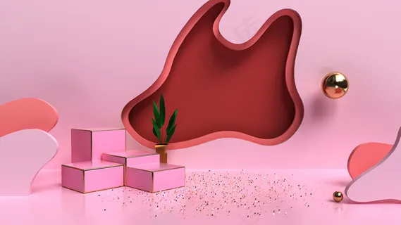 C4D电商场景模型渲染背景 C4D电商场景模型渲染背景