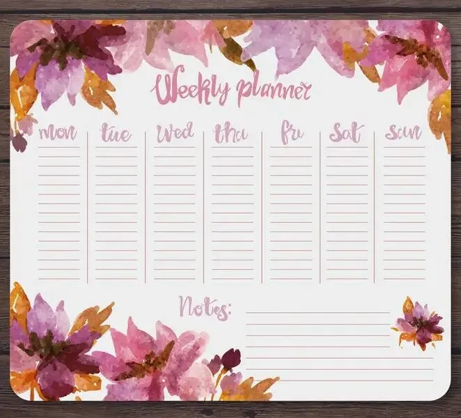 一周计划表cdr矢量模版下载