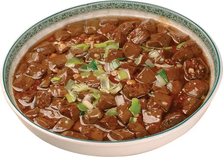 青蒜炒鸭血 青蒜炒鸭血
