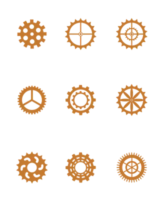 扁平化齿轮图标PNG元素