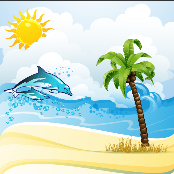 夏天海滩大海背景