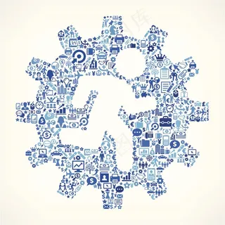 创意图标组合职场沟通协调合作概念图