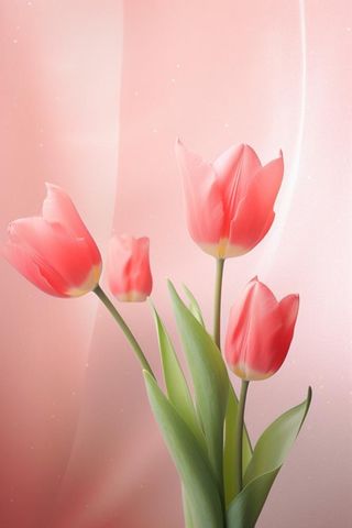 粉色清新郁金香鲜花背景