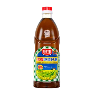 厨邦浓香菜籽油900毫升超市商品白底图免抠实物摄影png格式图片透明底