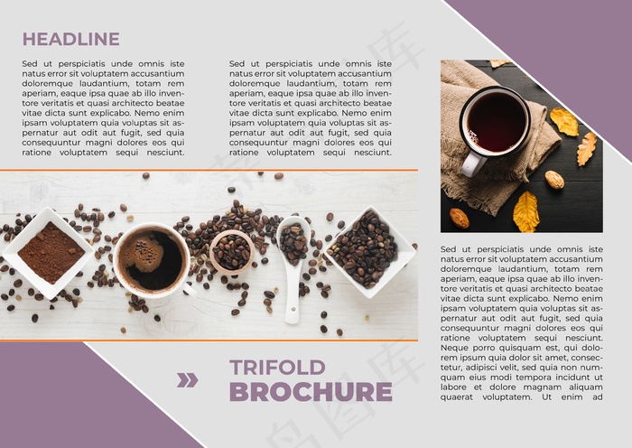 折页  折页模板 宣传折页 企业三折页  高档三折页  创意 咖啡
