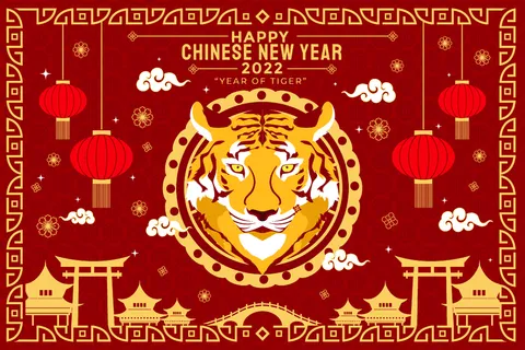 新年虎年中国风剪纸