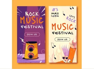 摇滚音乐邀请函模板