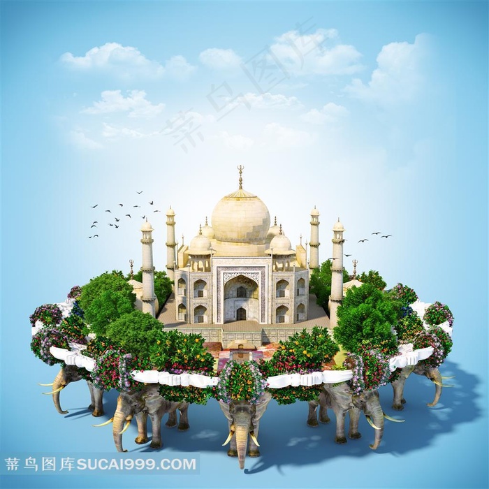 泰姬陵创意广告图片