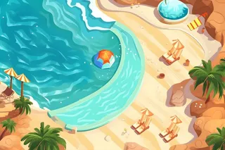 海滩海边夏日游泳背景