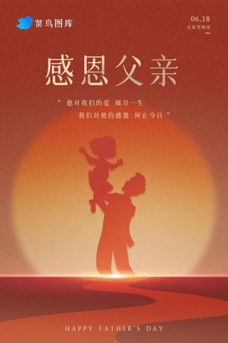 父亲节简约光影感恩父爱海报