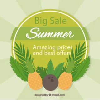 免抠菠萝椰子促销标签