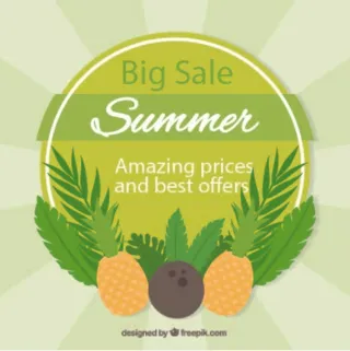 免抠菠萝椰子促销标签