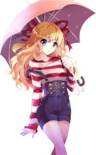 女孩打伞人物卡通时尚素材