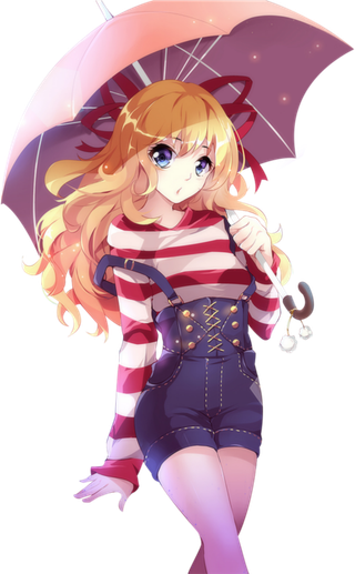 女孩打伞人物卡通时尚素材