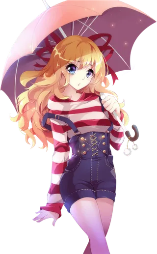 女孩打伞人物卡通时尚素材