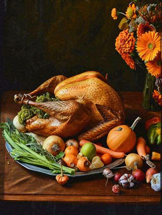 西餐美食烤鸡烧鸡，圣诞节摄影图