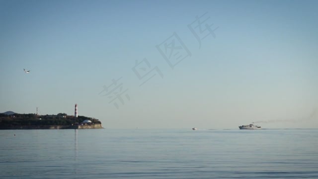 灯塔, 海, 船, 海鸥, 船舶