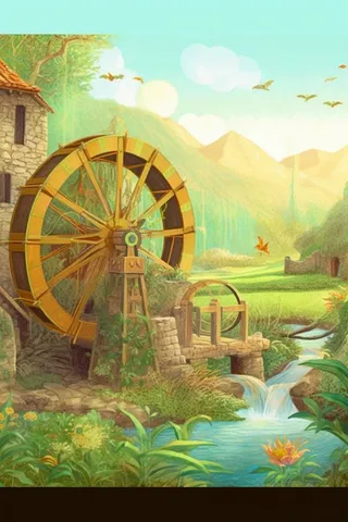 国潮卡通农田稻田背景