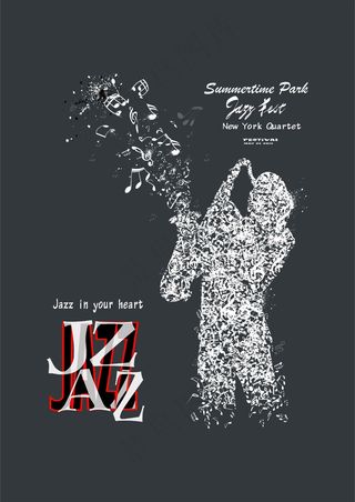 爵士音乐 小号音乐符 音乐海报