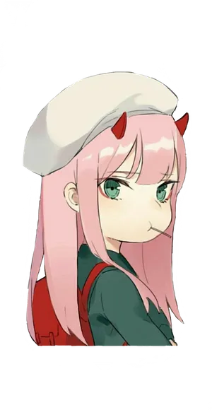 帽子吃糖俏皮女孩素材卡通