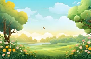 绿色清新户外草地背景