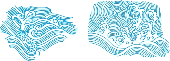古色古香古典古风花纹海浪浪花边框cdr矢量模版下载