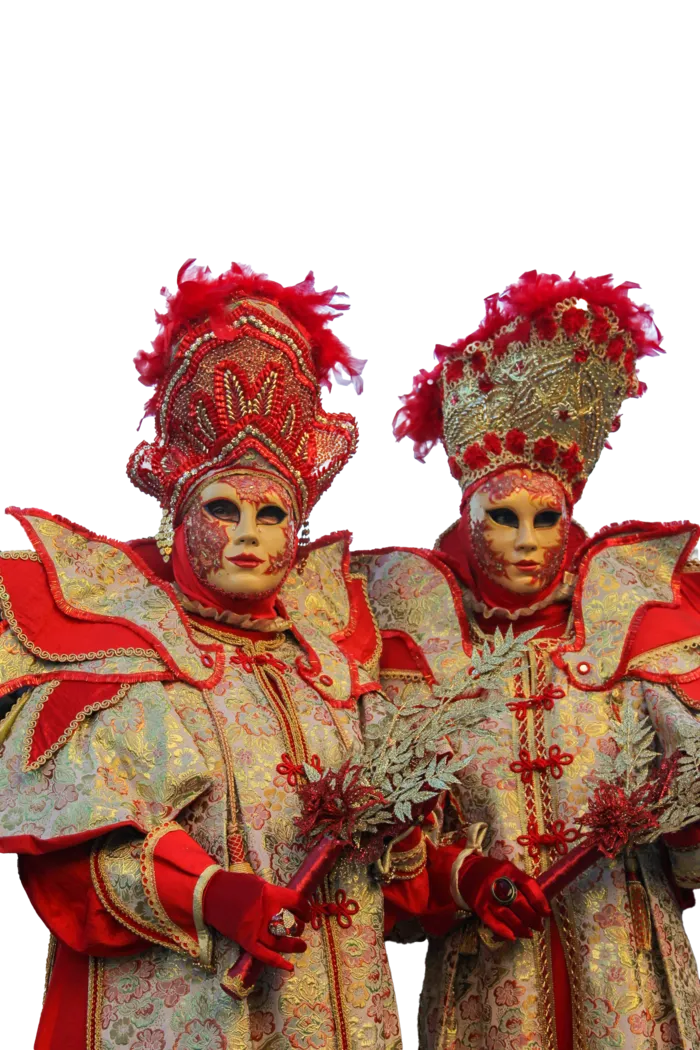 欧洲意大利节日氛围威尼斯狂欢节外国人礼服华服庆祝摄影免抠元素图