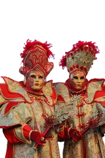 欧洲意大利节日氛围威尼斯狂欢节外国人礼服华服庆祝摄影免抠元素图