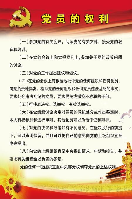 党员的权利psd模版下载