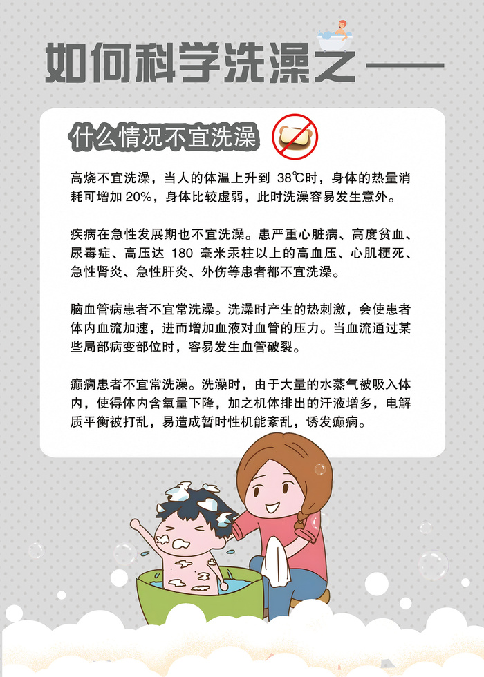 如何科学洗澡健康科普知识psd模版下载