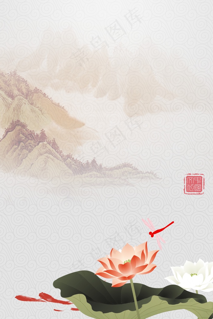 复古工笔画中国风PSD模板
