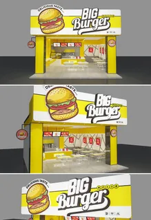 黄色炸鸡汉堡店面门头店招牌