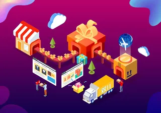 商务2.5D未来科技商务素材