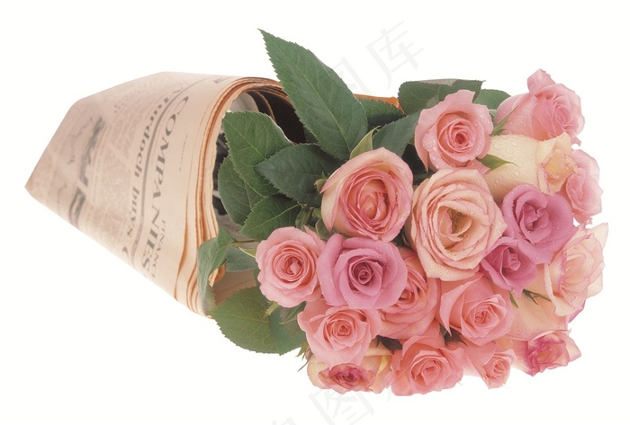 报纸玫瑰花束