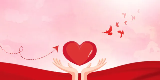 红色公益爱心慈善活动宣传海报展板背景图片PSD分层设计素材模板