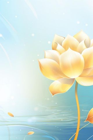 创意清新淡蓝色荷花古风背景