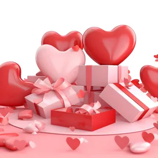 情人节520粉红礼物礼盒爱心浪漫海报素材背景