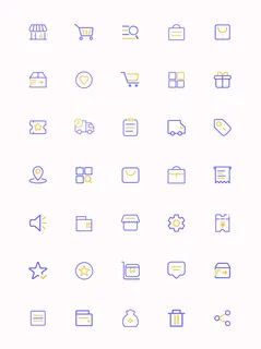 彩色icon手机线性小图标UI素材AI矢量图psd设计源文件app菜单分类