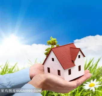 捧双手里的房子创意房地产广告高清图片