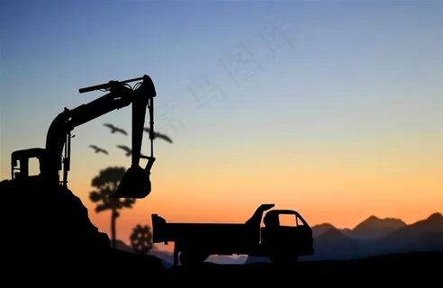 建筑工人剪影图片