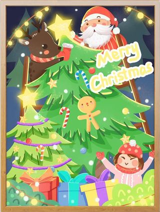 圣诞节插画圣诞装饰