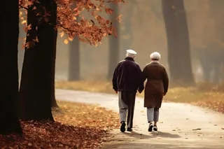 落日老人意境背景