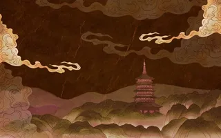 中国风复古国潮神话敦煌插画图案纸纹理肌理背景PSD设计模板素材