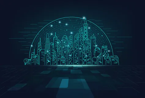 几何抽象粒子线条光线科技感网页banner展板背景AI矢量设计素材