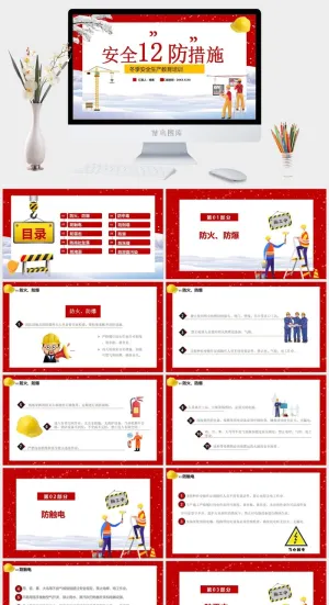 安全生产PPT模板预览图