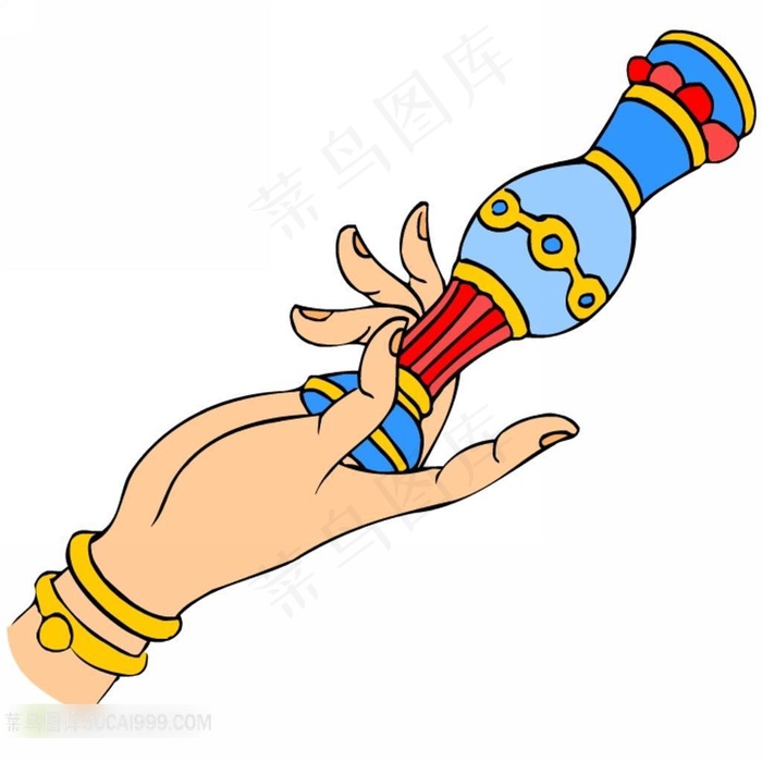 拿宝物的菩萨精美手绘手势